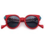 Womens Ornate Fancy Thick Mod Plastic Round Horn Fashion Sunglasses