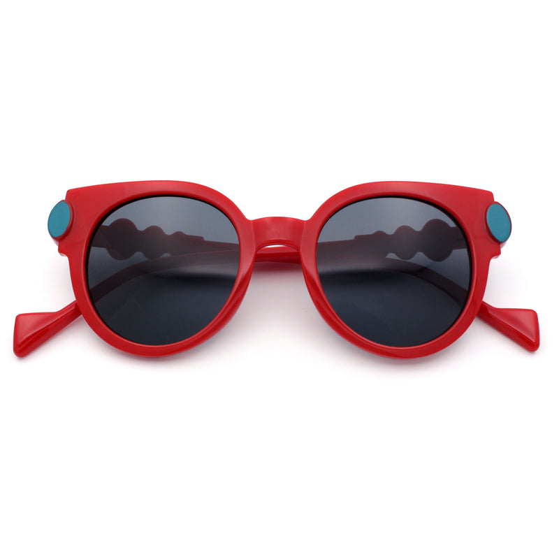 Womens Ornate Fancy Thick Mod Plastic Round Horn Fashion Sunglasses