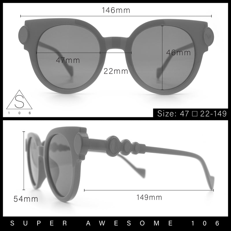 Womens Ornate Fancy Thick Mod Plastic Round Horn Fashion Sunglasses