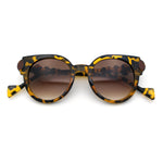 Womens Ornate Fancy Thick Mod Plastic Round Horn Fashion Sunglasses
