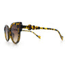 Womens Ornate Fancy Thick Mod Plastic Round Horn Fashion Sunglasses