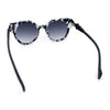 Womens Ornate Fancy Thick Mod Plastic Round Horn Fashion Sunglasses
