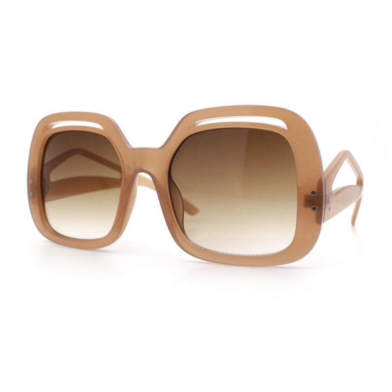 Womens Thick Plastic Rectangle Butterfly Retro Diva Sunglasses