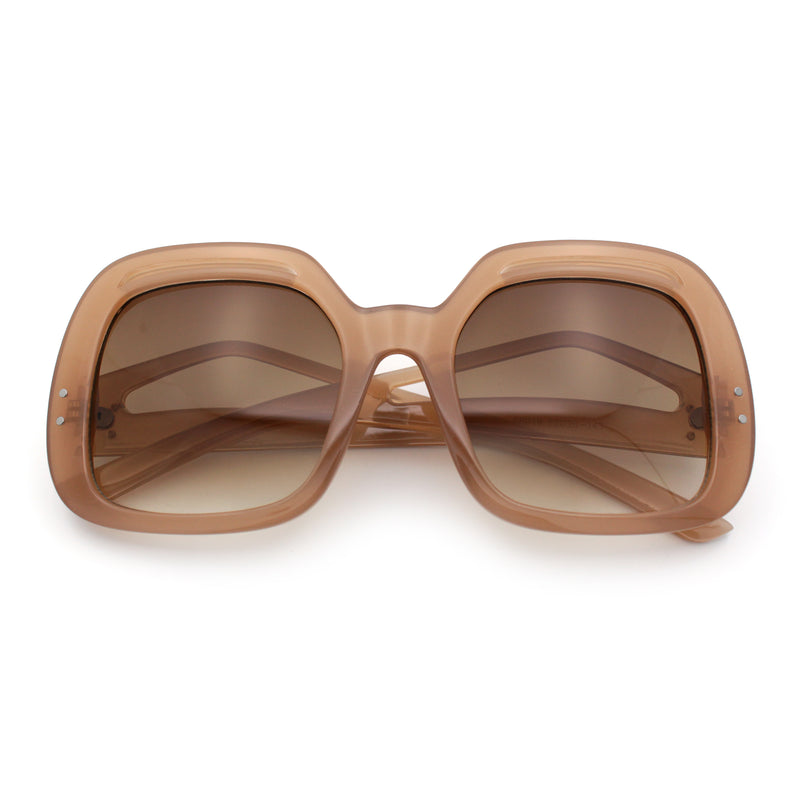 Womens Thick Plastic Rectangle Butterfly Retro Diva Sunglasses