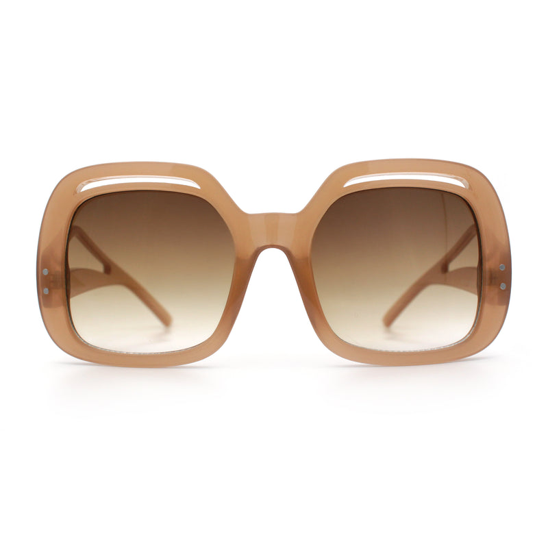 Womens Thick Plastic Rectangle Butterfly Retro Diva Sunglasses