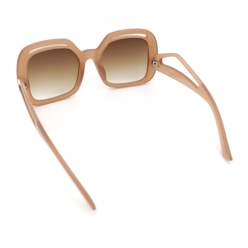 Womens Thick Plastic Rectangle Butterfly Retro Diva Sunglasses