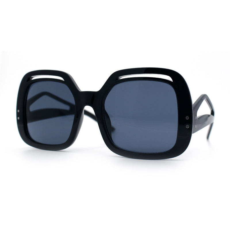 Womens Thick Plastic Rectangle Butterfly Retro Diva Sunglasses