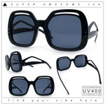 Womens Thick Plastic Rectangle Butterfly Retro Diva Sunglasses
