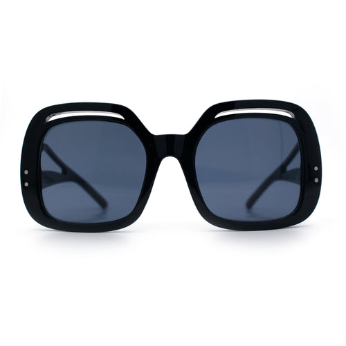 Womens Thick Plastic Rectangle Butterfly Retro Diva Sunglasses