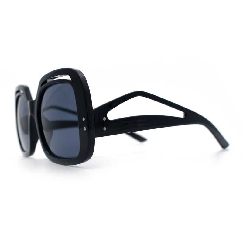 Womens Thick Plastic Rectangle Butterfly Retro Diva Sunglasses