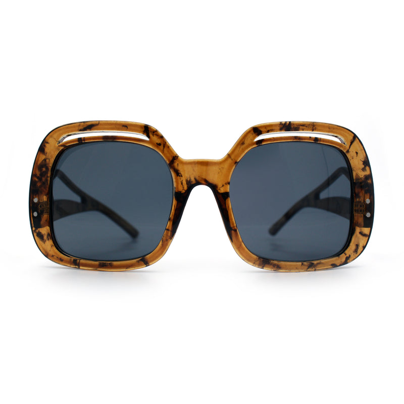 Womens Thick Plastic Rectangle Butterfly Retro Diva Sunglasses