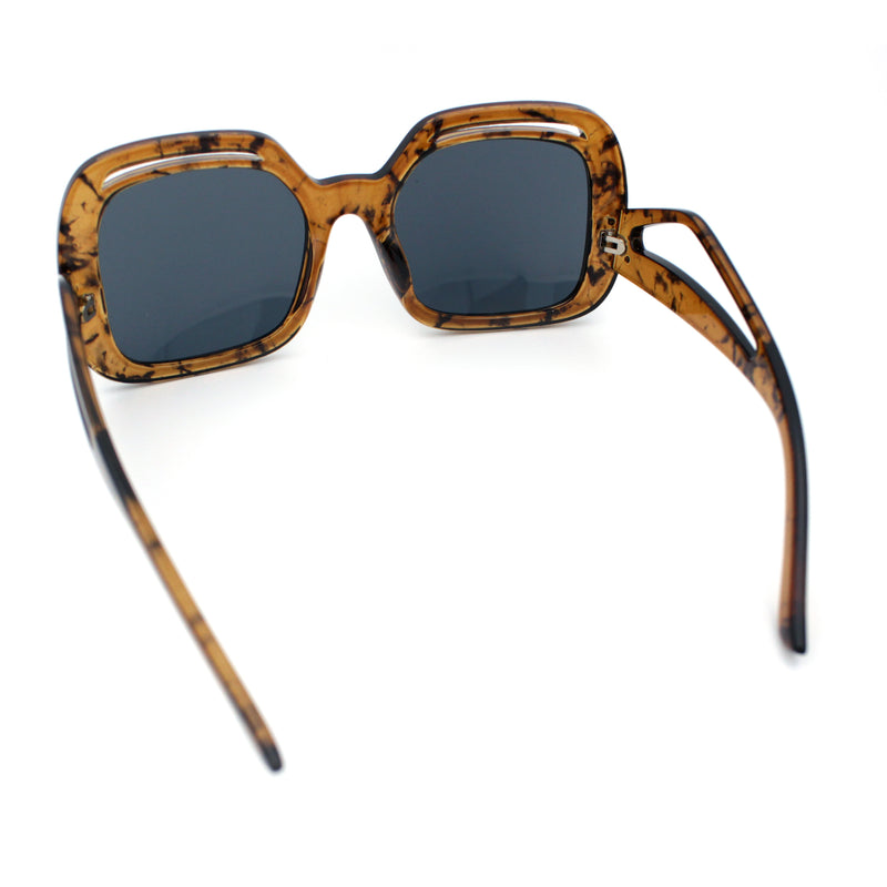 Womens Thick Plastic Rectangle Butterfly Retro Diva Sunglasses