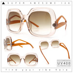 Womens Thick Plastic Rectangle Butterfly Retro Diva Sunglasses