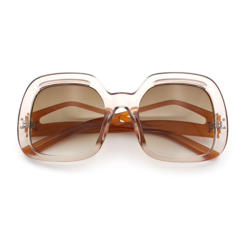 Womens Thick Plastic Rectangle Butterfly Retro Diva Sunglasses