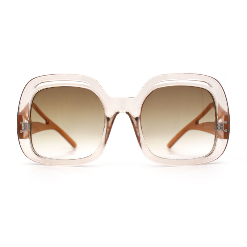 Womens Thick Plastic Rectangle Butterfly Retro Diva Sunglasses