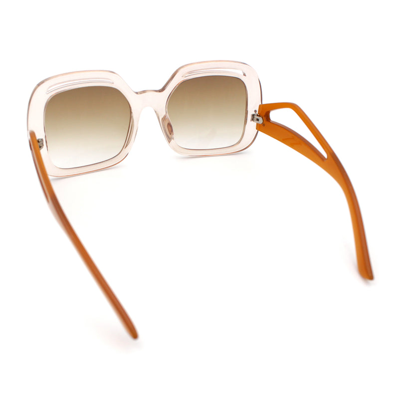 Womens Thick Plastic Rectangle Butterfly Retro Diva Sunglasses