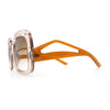 Womens Thick Plastic Rectangle Butterfly Retro Diva Sunglasses