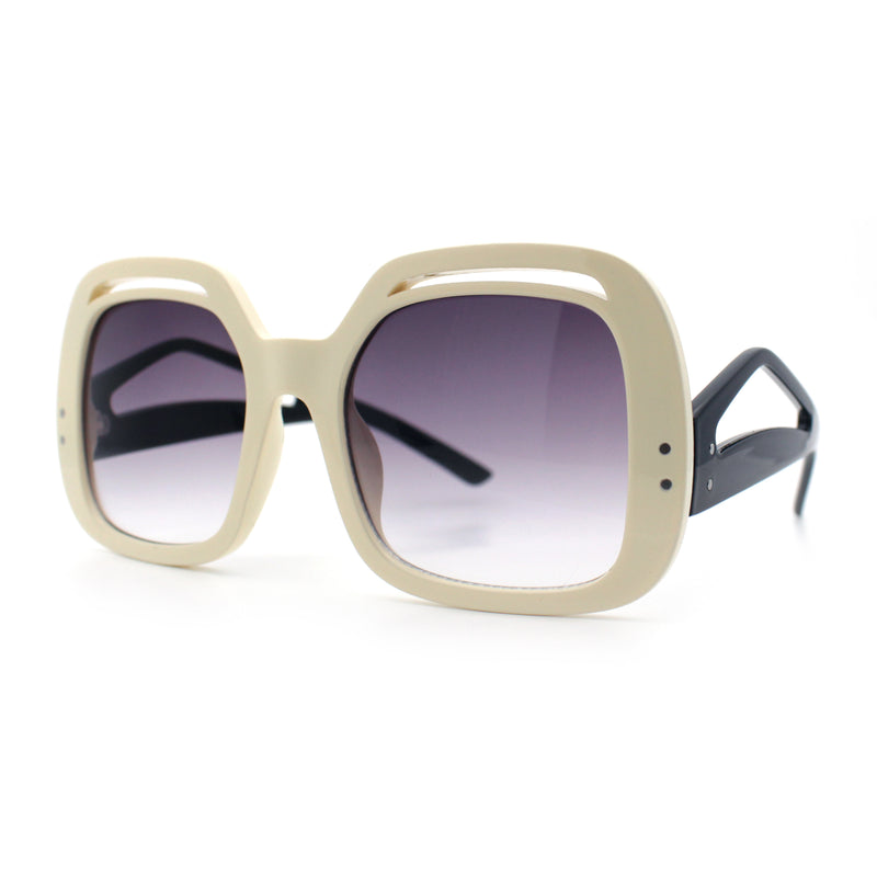 Womens Thick Plastic Rectangle Butterfly Retro Diva Sunglasses