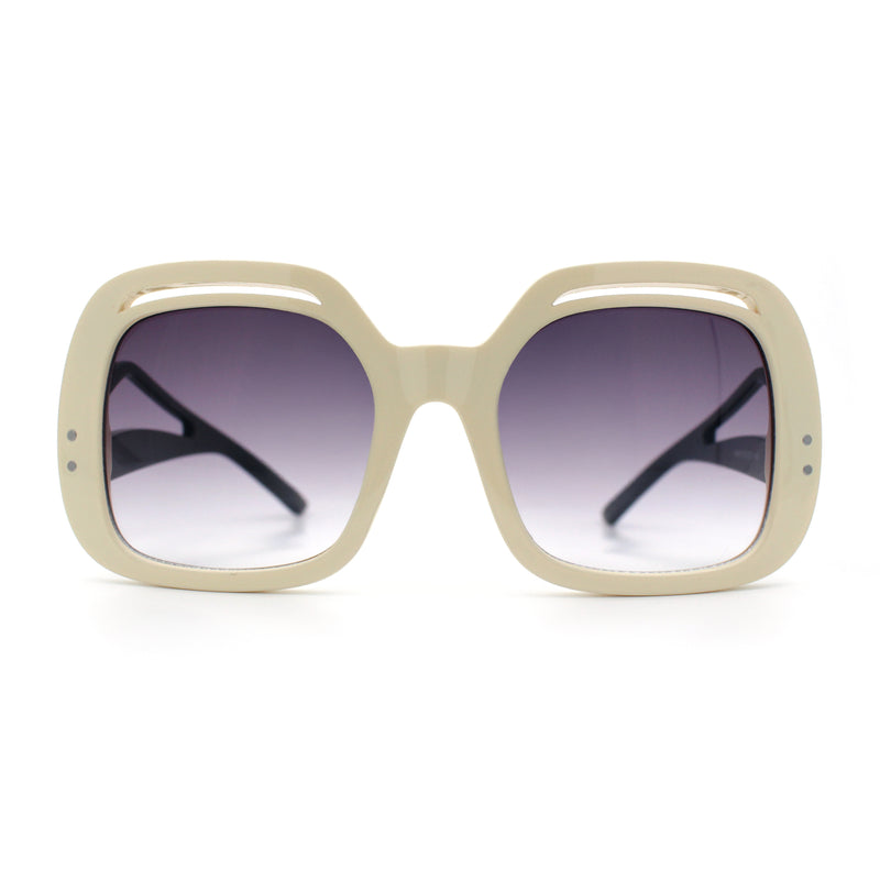 Womens Thick Plastic Rectangle Butterfly Retro Diva Sunglasses