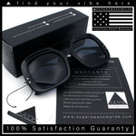 Womens Thick Plastic Rectangle Butterfly Retro Diva Sunglasses