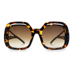 Womens Thick Plastic Rectangle Butterfly Retro Diva Sunglasses