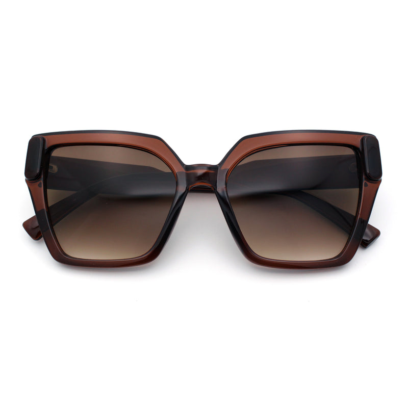 Womens Modish Squared Oversized Cat Eye Plastic Sunglasses
