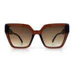 Womens Modish Squared Oversized Cat Eye Plastic Sunglasses