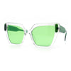 Womens Modish Squared Oversized Cat Eye Plastic Sunglasses