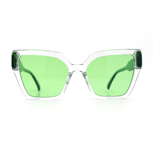 Womens Modish Squared Oversized Cat Eye Plastic Sunglasses