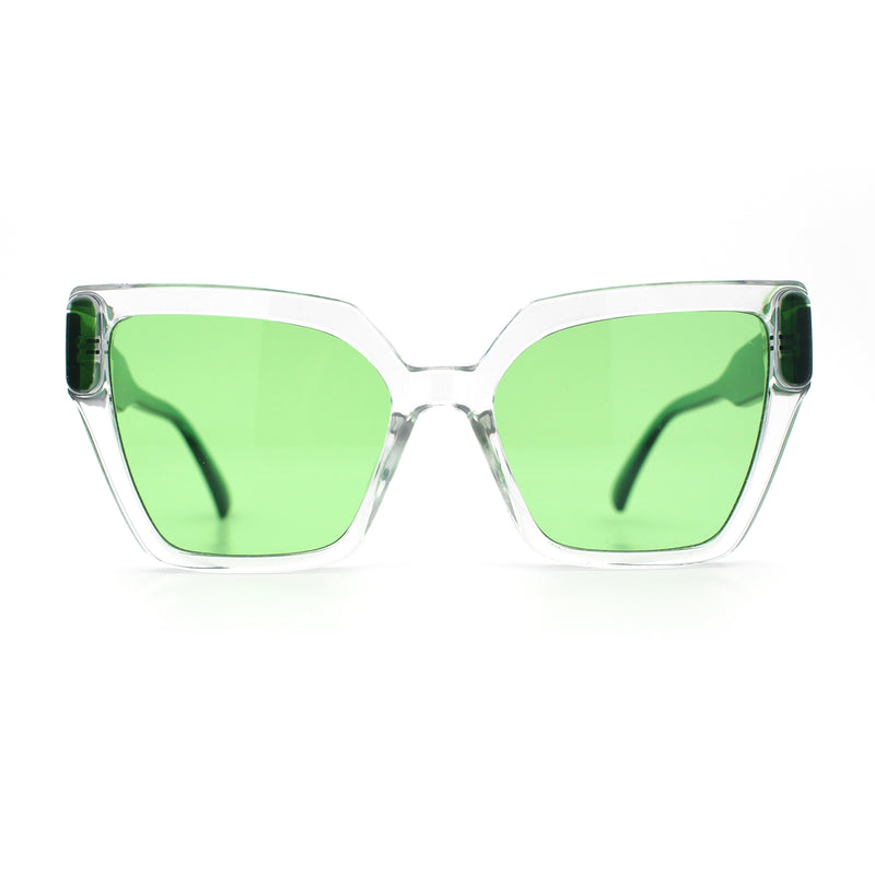 Womens Modish Squared Oversized Cat Eye Plastic Sunglasses