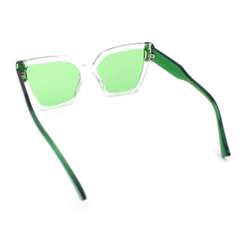 Womens Modish Squared Oversized Cat Eye Plastic Sunglasses