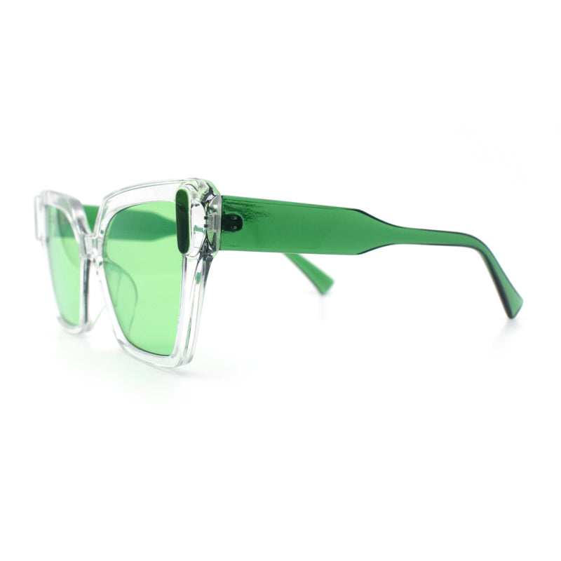 Womens Modish Squared Oversized Cat Eye Plastic Sunglasses