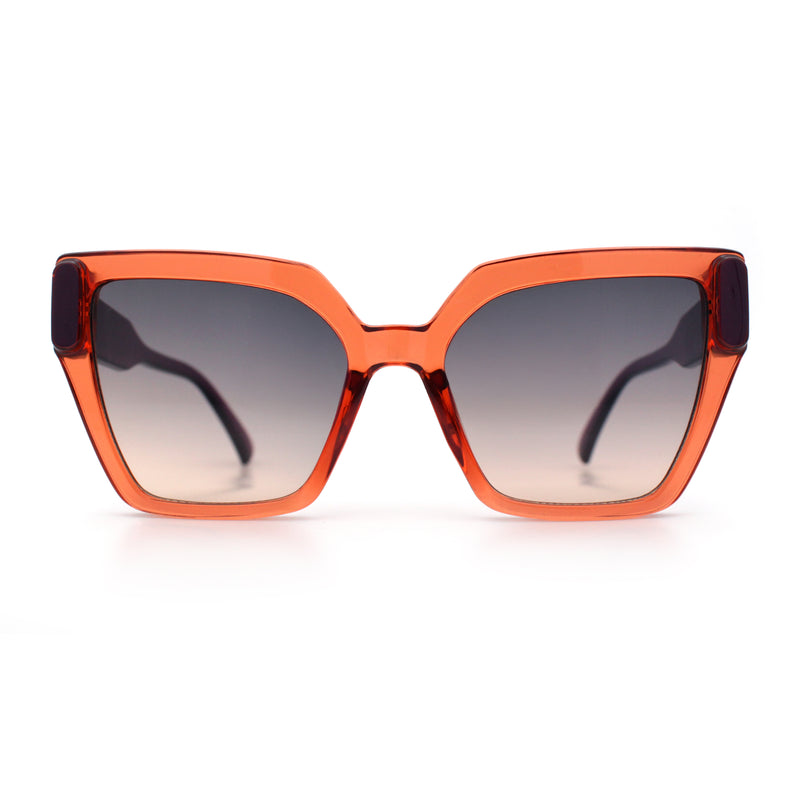 Womens Modish Squared Oversized Cat Eye Plastic Sunglasses