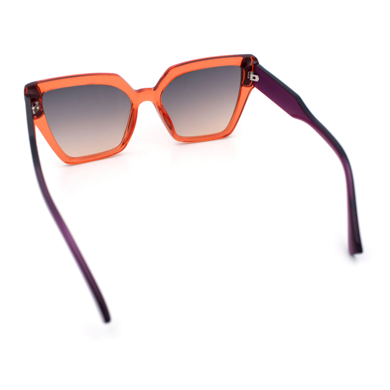 Womens Modish Squared Oversized Cat Eye Plastic Sunglasses