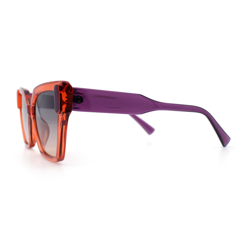 Womens Modish Squared Oversized Cat Eye Plastic Sunglasses