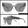 Womens Modish Squared Oversized Cat Eye Plastic Sunglasses