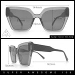 Womens Modish Squared Oversized Cat Eye Plastic Sunglasses
