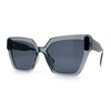 Womens Modish Squared Oversized Cat Eye Plastic Sunglasses