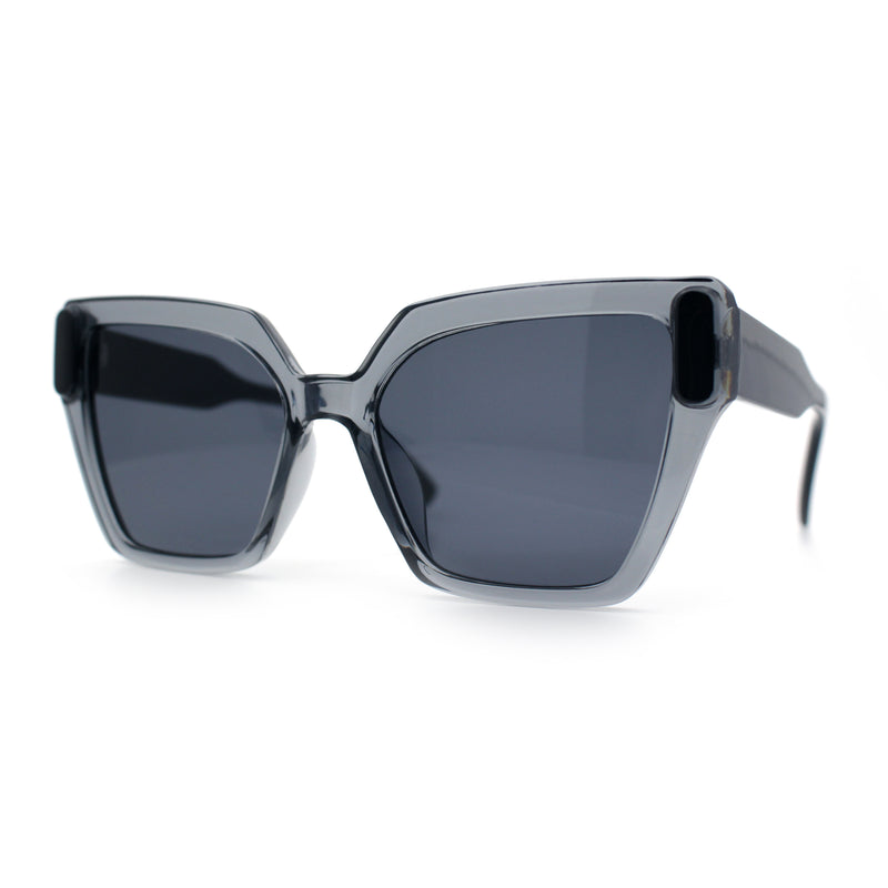 Womens Modish Squared Oversized Cat Eye Plastic Sunglasses