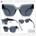 Womens Modish Squared Oversized Cat Eye Plastic Sunglasses