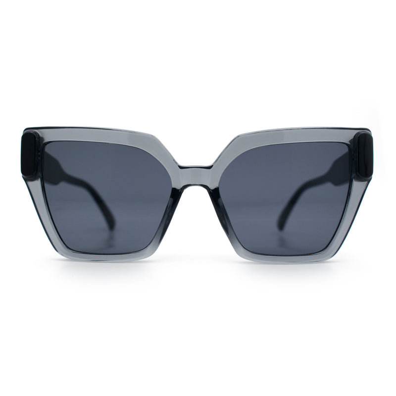 Womens Modish Squared Oversized Cat Eye Plastic Sunglasses