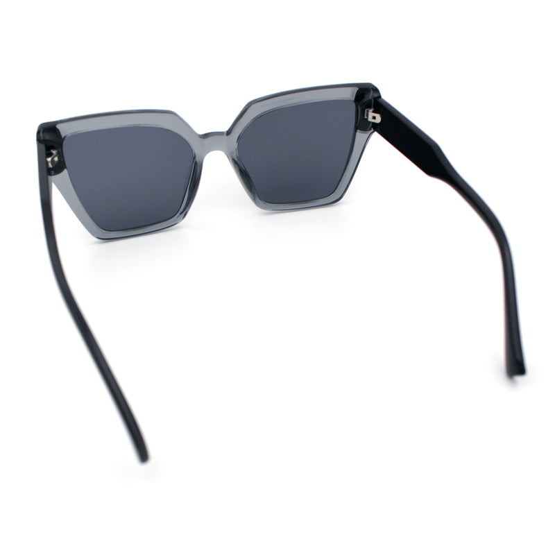 Womens Modish Squared Oversized Cat Eye Plastic Sunglasses