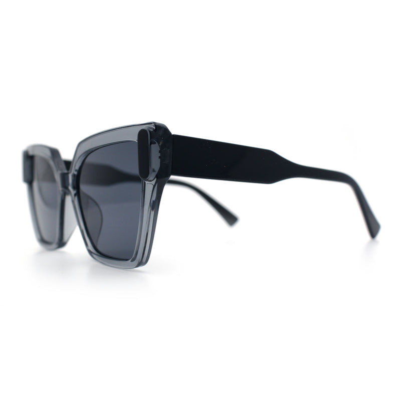 Womens Modish Squared Oversized Cat Eye Plastic Sunglasses