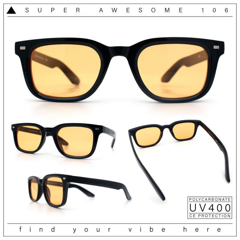 Gentlemans Hipster Bevel Horn Rim Plastic Fashion Hustler Sunglasses