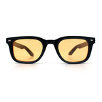 Gentlemans Hipster Bevel Horn Rim Plastic Fashion Hustler Sunglasses