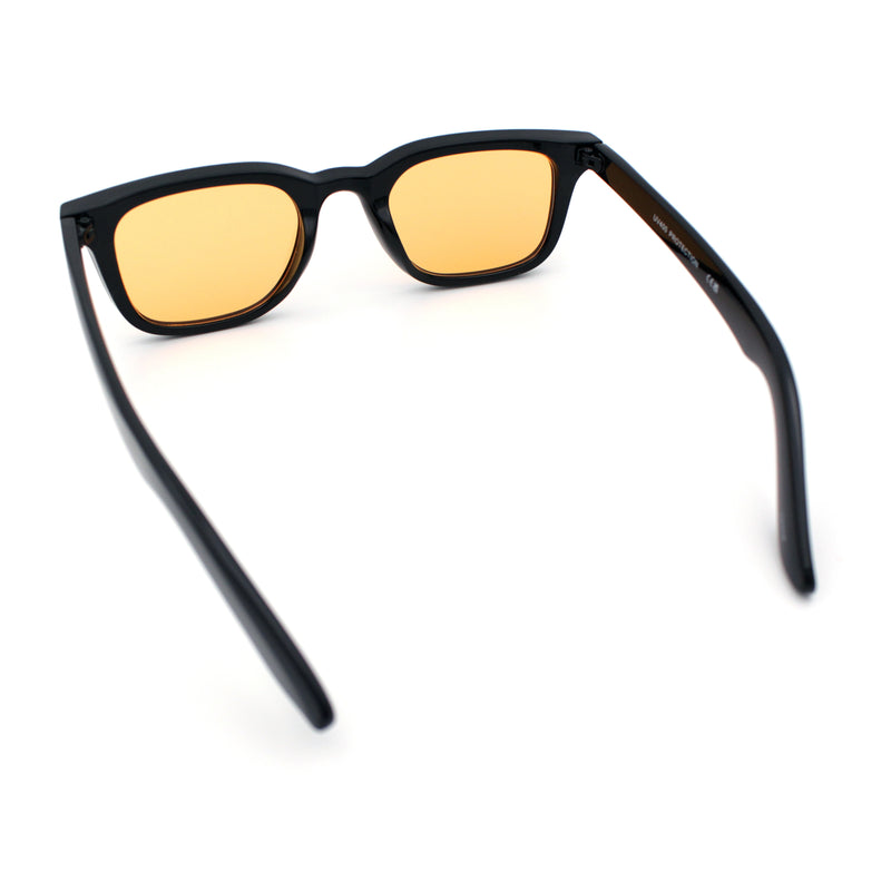 Gentlemans Hipster Bevel Horn Rim Plastic Fashion Hustler Sunglasses