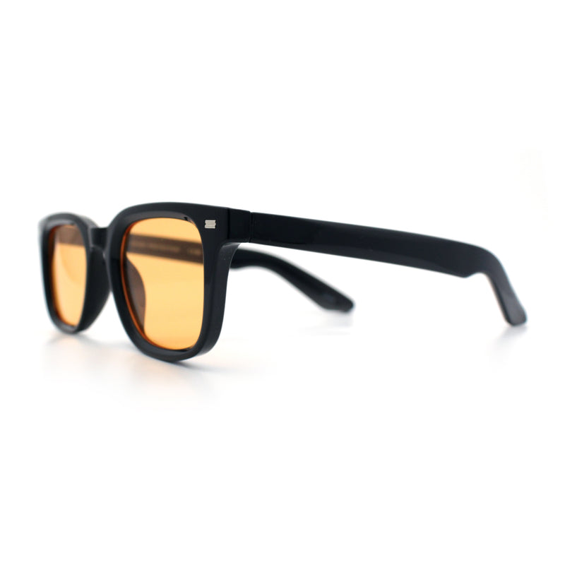 Gentlemans Hipster Bevel Horn Rim Plastic Fashion Hustler Sunglasses