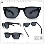 Gentlemans Hipster Bevel Horn Rim Plastic Fashion Hustler Sunglasses