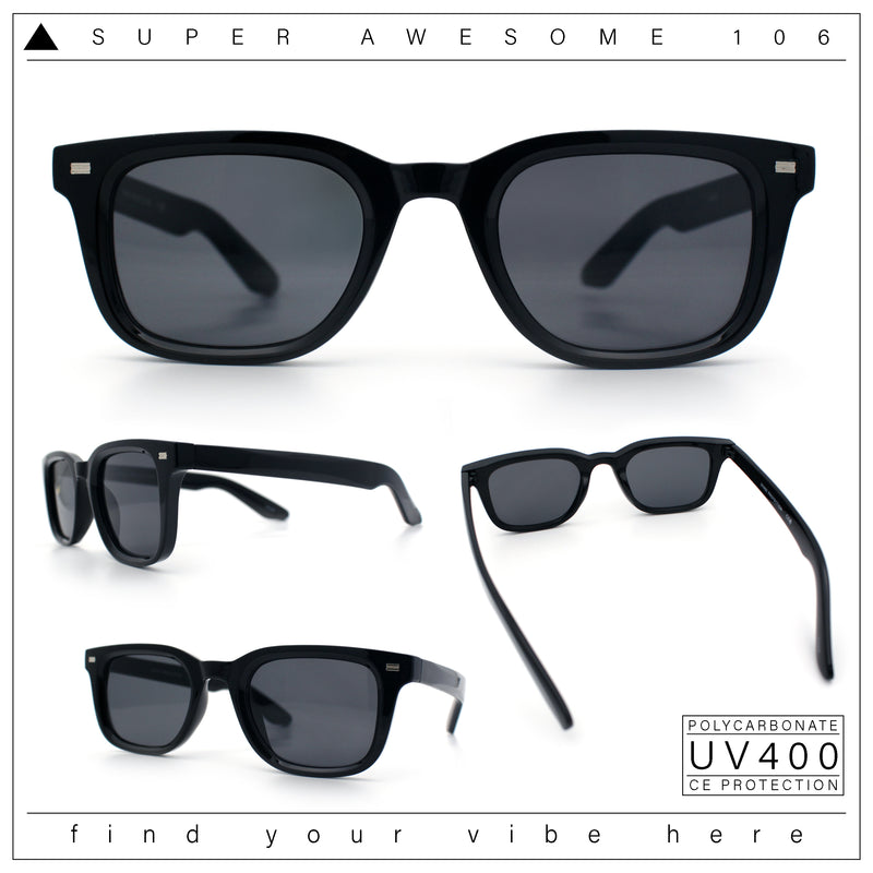 Gentlemans Hipster Bevel Horn Rim Plastic Fashion Hustler Sunglasses