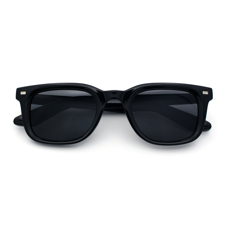 Gentlemans Hipster Bevel Horn Rim Plastic Fashion Hustler Sunglasses